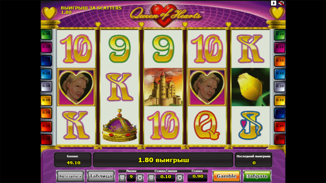 Игровой интерфейс Queen Of Hearts 3