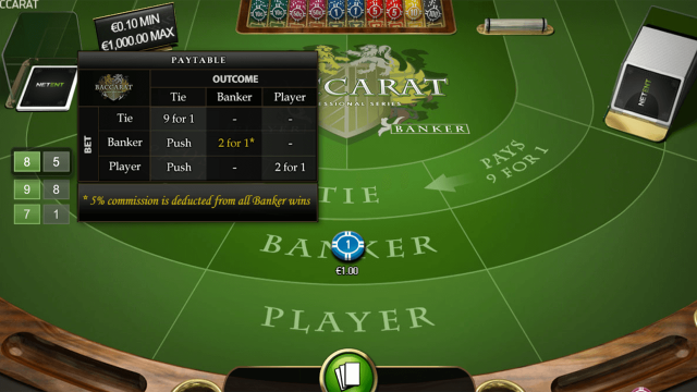 Игровой интерфейс Baccarat Pro Series Table Game 4