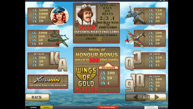 Игровой интерфейс Wings Of Gold 2